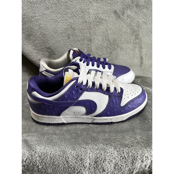 Nike Dunk Low SE Flip The Old School Women’s 6.5 Purple White Ostrich DJ4636 - Picture 2 of 11